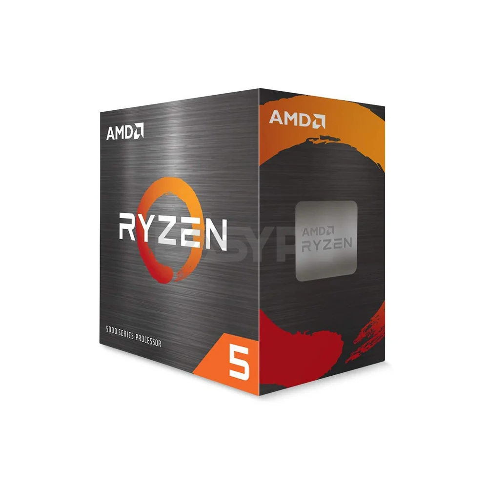 AMD Ryzen 5 product box with large Ryzen logo in the center and number 5 at the bottom right corner