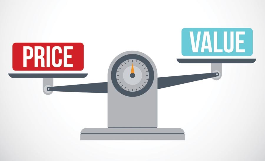 Visual metaphor comparing price and value in the intel vs amd in 2025 decision