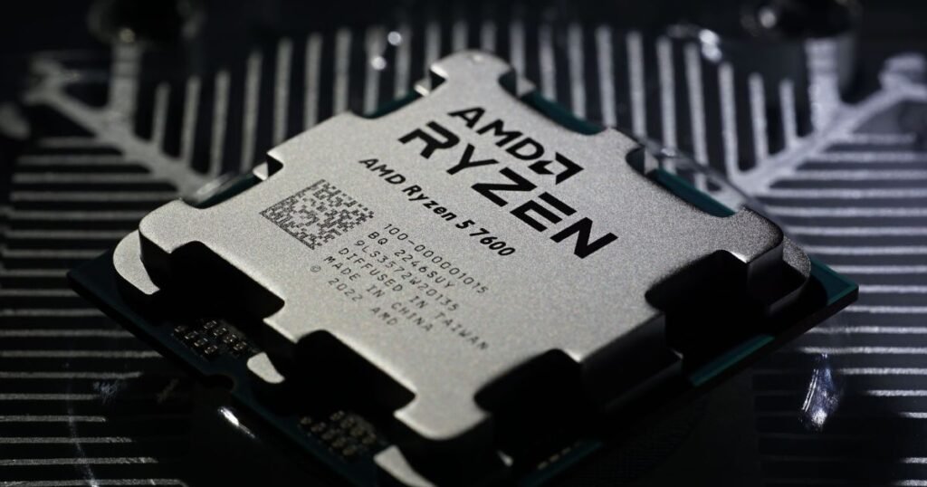 Close-up of AMD Ryzen 5 7600 chip – a top pick among the best budget CPUs for gaming in 2025