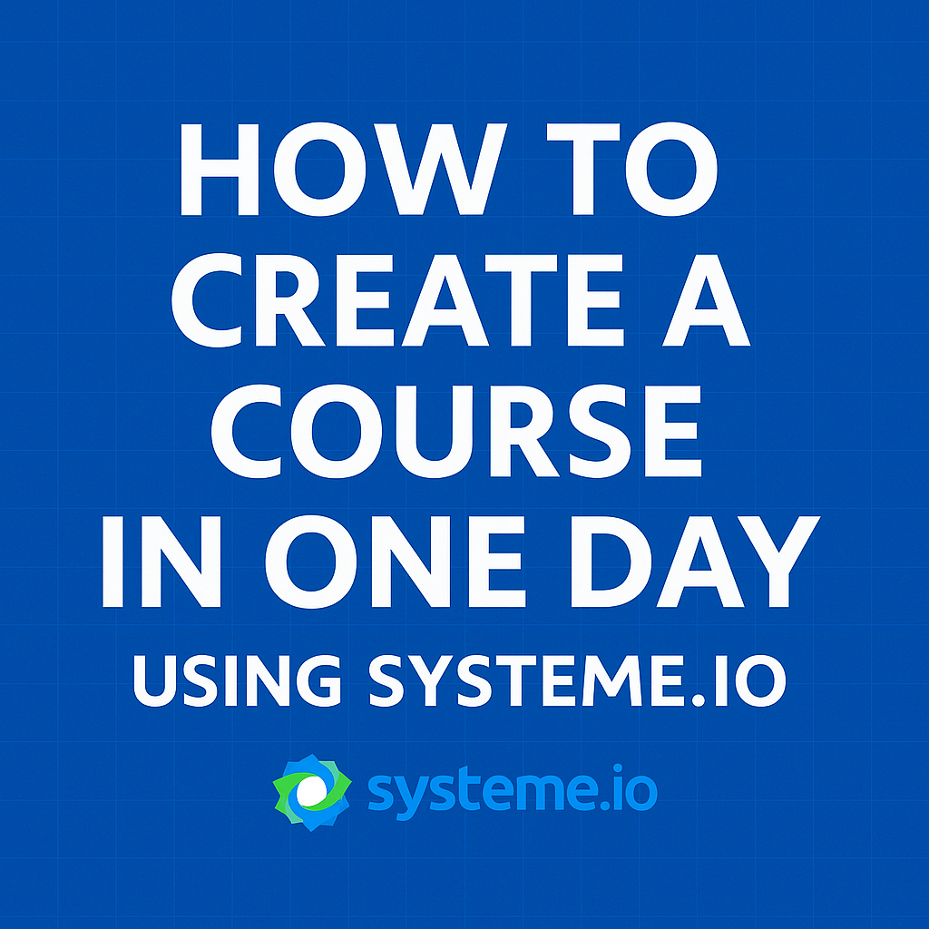 How to Create a Course in One Day Using Systeme.io