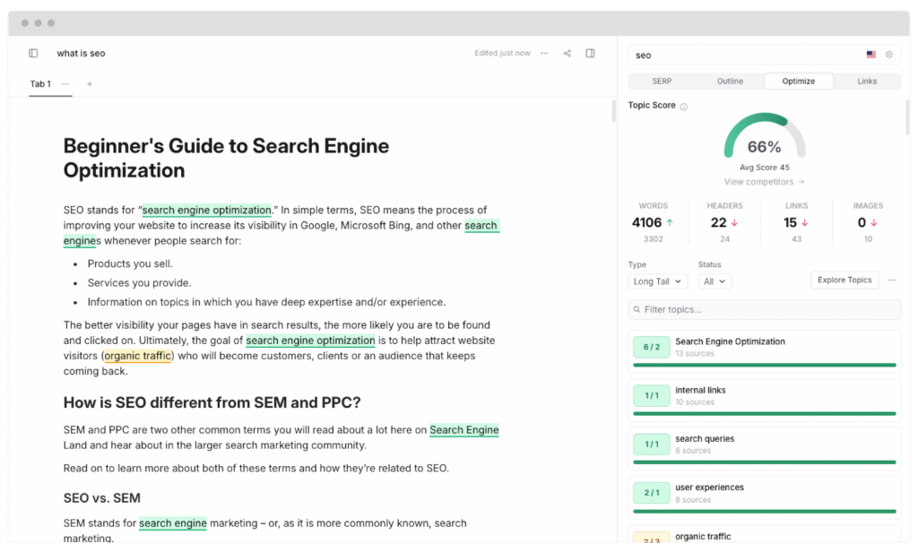 Frase.io Surfer SEO Alternatives