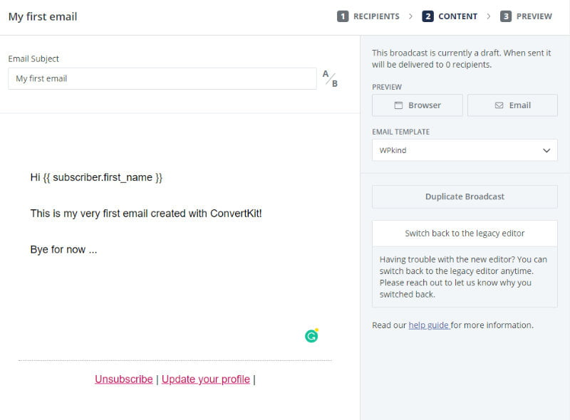 Convertkit Email