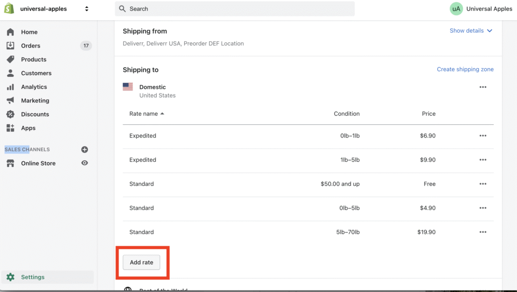 Shopify Shipping