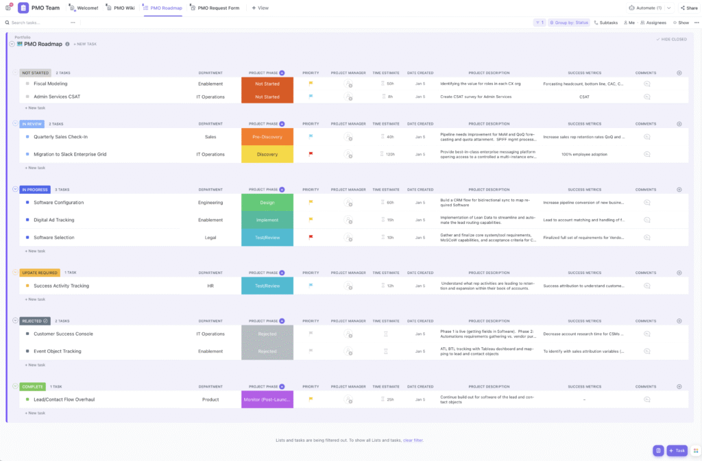 ClickUp project management